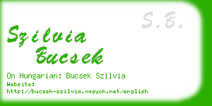 szilvia bucsek business card